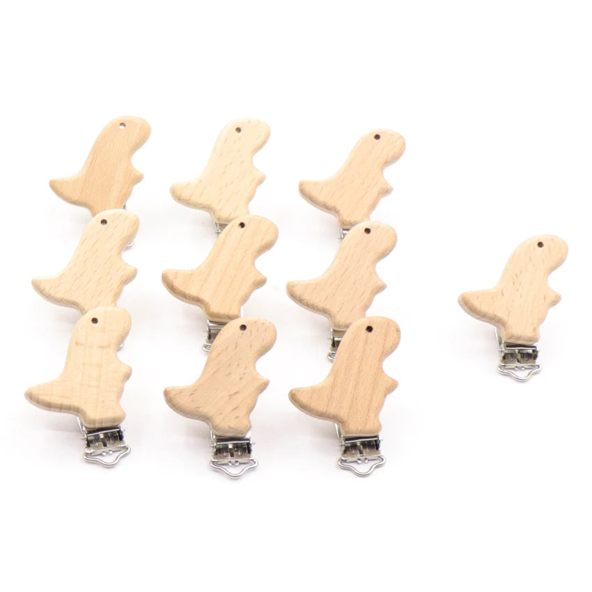 5 pièces/ensembles bébé sucette Clips sans BPA mignon modélisation hêtre attache-sucette bébé bricolage dessin animé Animal bois bûche mamelon chaîne support