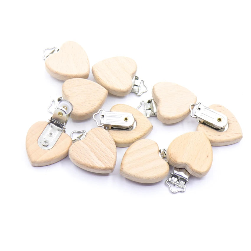 5 pièces/ensembles bébé sucette Clips sans BPA mignon modélisation hêtre attache-sucette bébé bricolage dessin animé Animal bois bûche mamelon chaîne support
