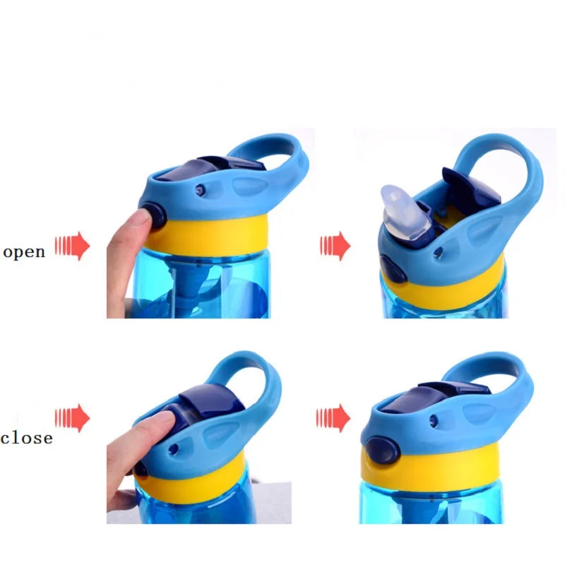 Bouteille d'eau portable avec paille pour enfants, tasse de fitness pour filles, voyage, HI Gym Sports, été, eau froide, jus, 480ml