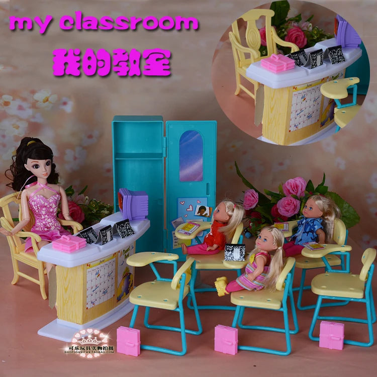 Accessoires pour poupées bjd 30cm, salle de classe pour enseignant, école, cuisine pour meubles de piscine 30cm, armoire, placard, lit, baignoire, salle de bain