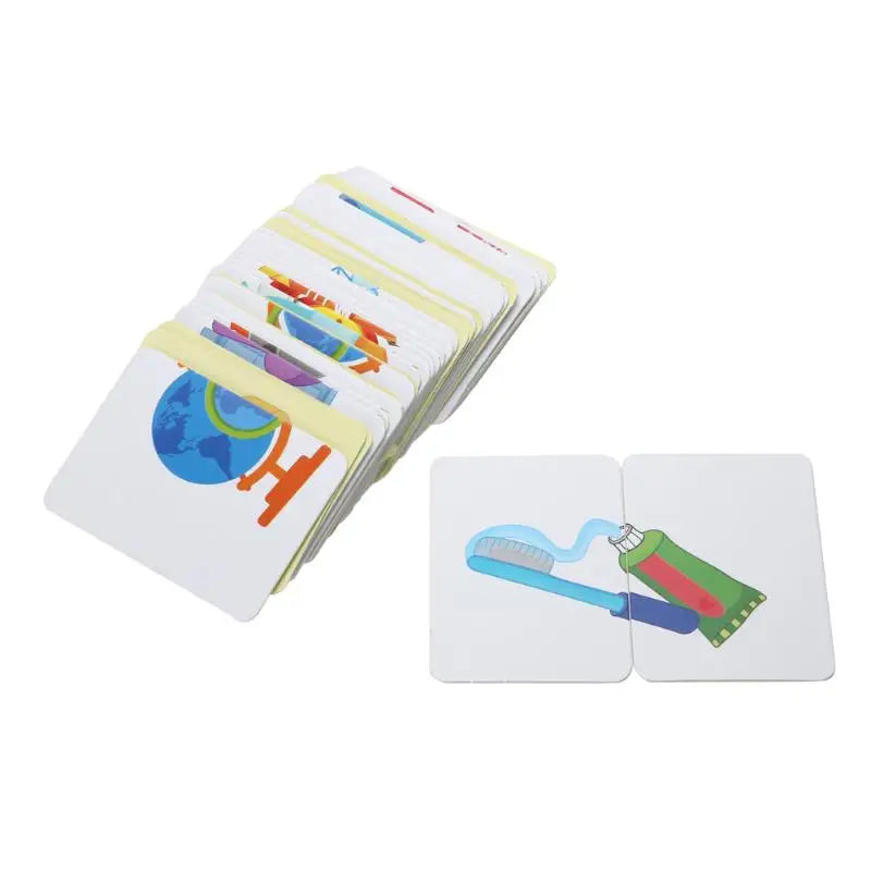 Bébé enfants Cognition Puzzles jouets enfant en bas âge boîte de fer cartes correspondant jeu cartes cognitives véhicule fruits animaux vie ensembles paire Puzzles