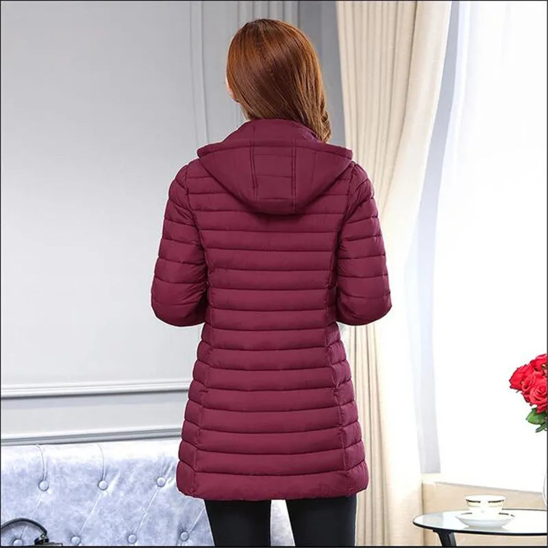 Hiver femmes veste détachable manteau à capuche 2025 nouveau coréen épais coton vers le bas Long manteau femmes mince chaud vêtements d'extérieur pour femmes hauts 6XL