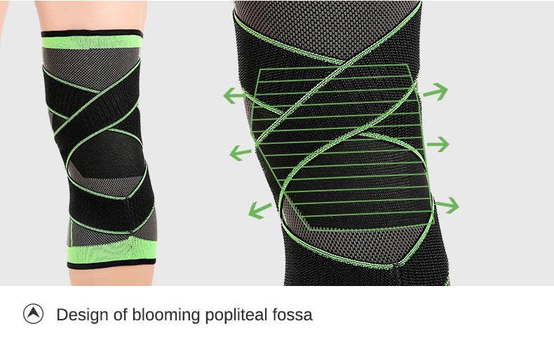 Genouillères de sport en nylon élastique, bandage de soutien, bretelles, manchon de compression, basket-ball, fitness