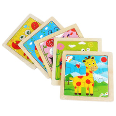 Jouet pour enfants Puzzle en bois petite taille 11*11 cm Puzzle 3D en bois pour enfants bébé dessin animé Animal/puzzle de circulation jouet éducatif