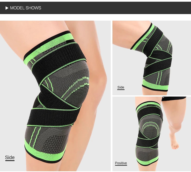 Genouillères de sport en nylon élastique, bandage de soutien, bretelles, manchon de compression, basket-ball, fitness