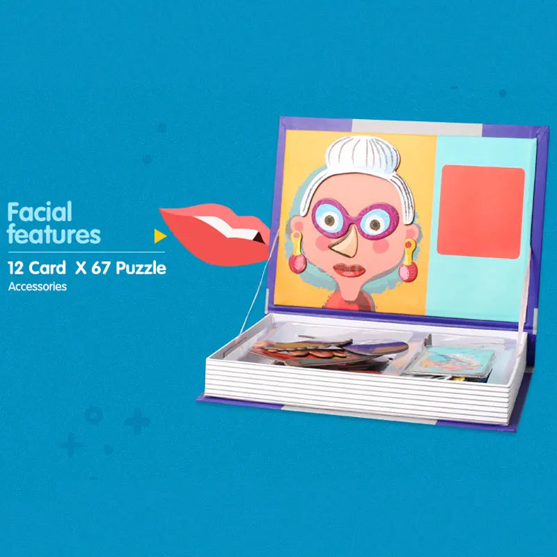 Livre de Puzzle magnétique pour enfants, jouets intelligents 3D, jeux d'entraînement cérébral, jouets éducatifs Montessori, cadeaux pour enfants, jouets de noël