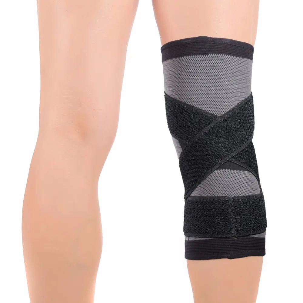 Genouillères de sport en nylon élastique, bandage de soutien, bretelles, manchon de compression, basket-ball, fitness