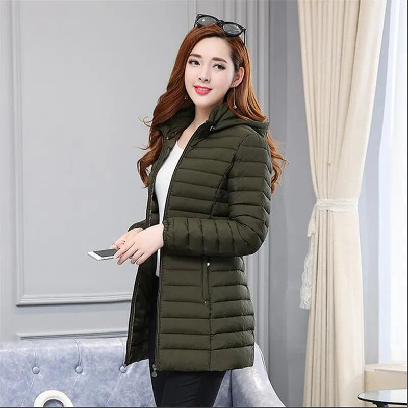 Hiver femmes veste détachable manteau à capuche 2025 nouveau coréen épais coton vers le bas Long manteau femmes mince chaud vêtements d'extérieur pour femmes hauts 6XL