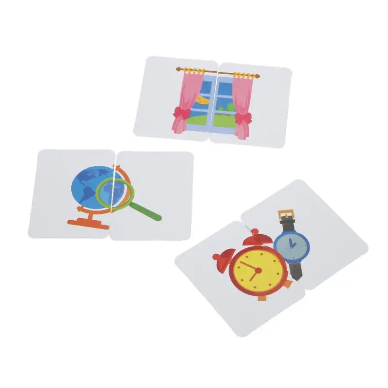 Bébé enfants Cognition Puzzles jouets enfant en bas âge boîte de fer cartes correspondant jeu cartes cognitives véhicule fruits animaux vie ensembles paire Puzzles