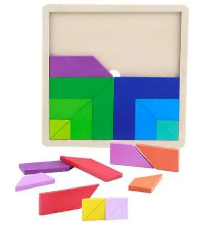 Planche en bois Puzzle enfants éducatif mathématiques Tangram Puzzles jeu jouets pour adultes enfants