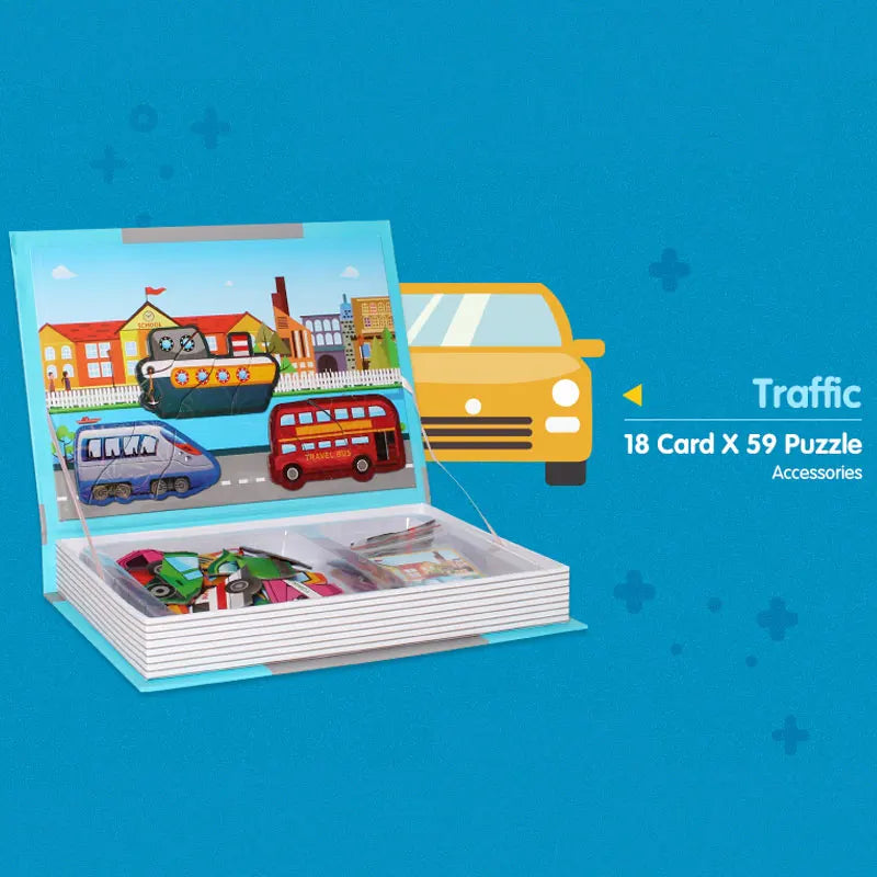Livre de Puzzle magnétique pour enfants, jouets intelligents 3D, jeux d'entraînement cérébral, jouets éducatifs Montessori, cadeaux pour enfants, jouets de noël