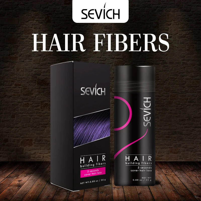 Sevich 25g fibres de renforcement des cheveux poudre produits de perte de cheveux extension chauve épaissir pot de pulvérisation de cheveux kératine