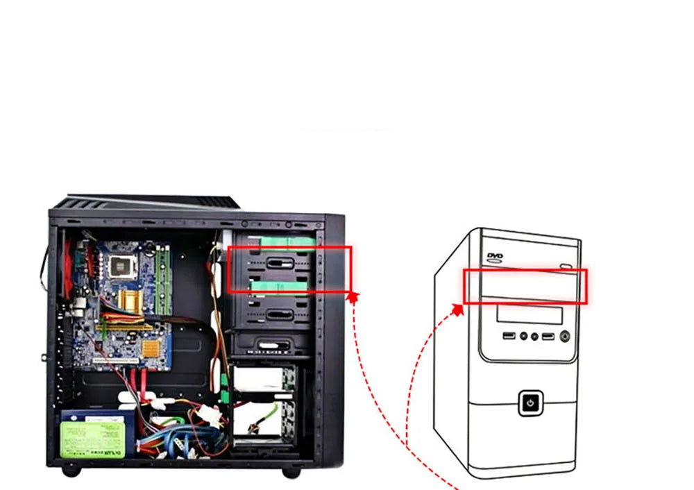 5.25 "à 3.5" 2.5 "Hdd/Ssd disquette-Drive Bay ray support de montage adaptateur HDD disque dur SSD prend en charge jusqu'à 6*2.5" disques durs