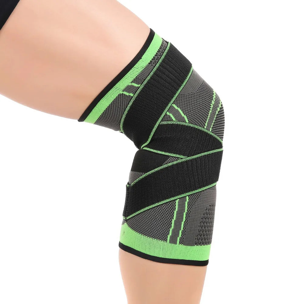 Genouillères de sport en nylon élastique, bandage de soutien, bretelles, manchon de compression, basket-ball, fitness