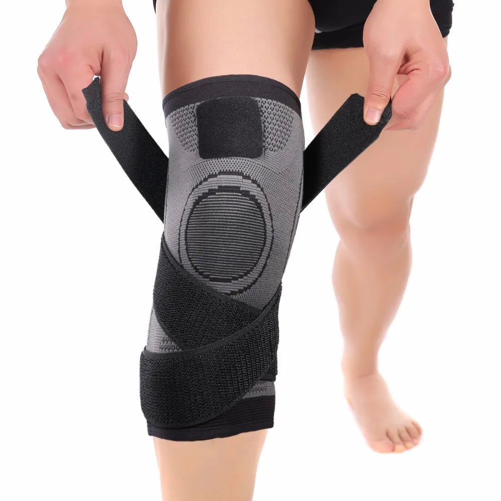 Genouillères de sport en nylon élastique, bandage de soutien, bretelles, manchon de compression, basket-ball, fitness