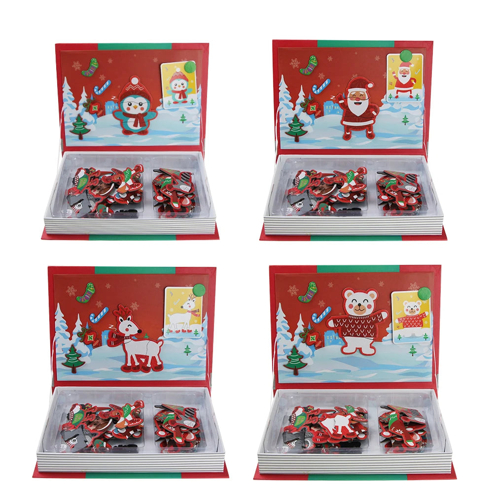 Livre de Puzzle magnétique pour enfants, jouets intelligents 3D, jeux d'entraînement cérébral, jouets éducatifs Montessori, cadeaux pour enfants, jouets de noël