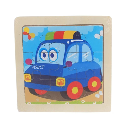 Jouet pour enfants Puzzle en bois petite taille 11*11 cm Puzzle 3D en bois pour enfants bébé dessin animé Animal/puzzle de circulation jouet éducatif