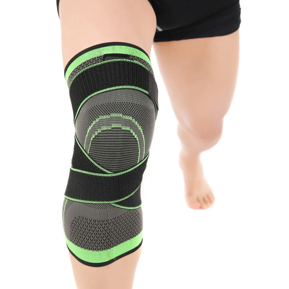 Genouillères de sport en nylon élastique, bandage de soutien, bretelles, manchon de compression, basket-ball, fitness