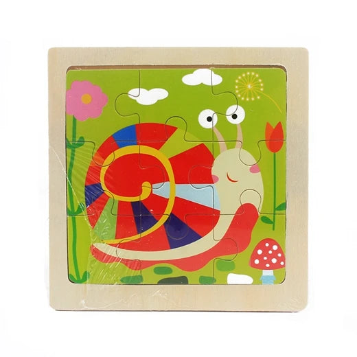 Jouet pour enfants Puzzle en bois petite taille 11*11 cm Puzzle 3D en bois pour enfants bébé dessin animé Animal/puzzle de circulation jouet éducatif