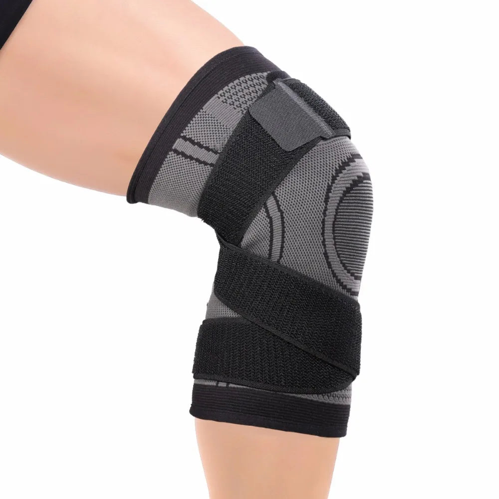 Genouillères de sport en nylon élastique, bandage de soutien, bretelles, manchon de compression, basket-ball, fitness
