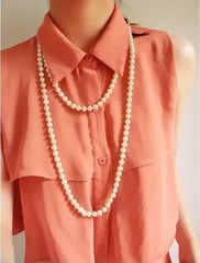 2025 nouvelle mode femmes bijoux perle collier de perles longue chaîne de pull collier pour femmes robe accessoires cadeau pour fille mère