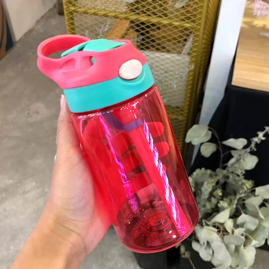 Bouteille d'eau portable avec paille pour enfants, tasse de fitness pour filles, voyage, HI Gym Sports, été, eau froide, jus, 480ml