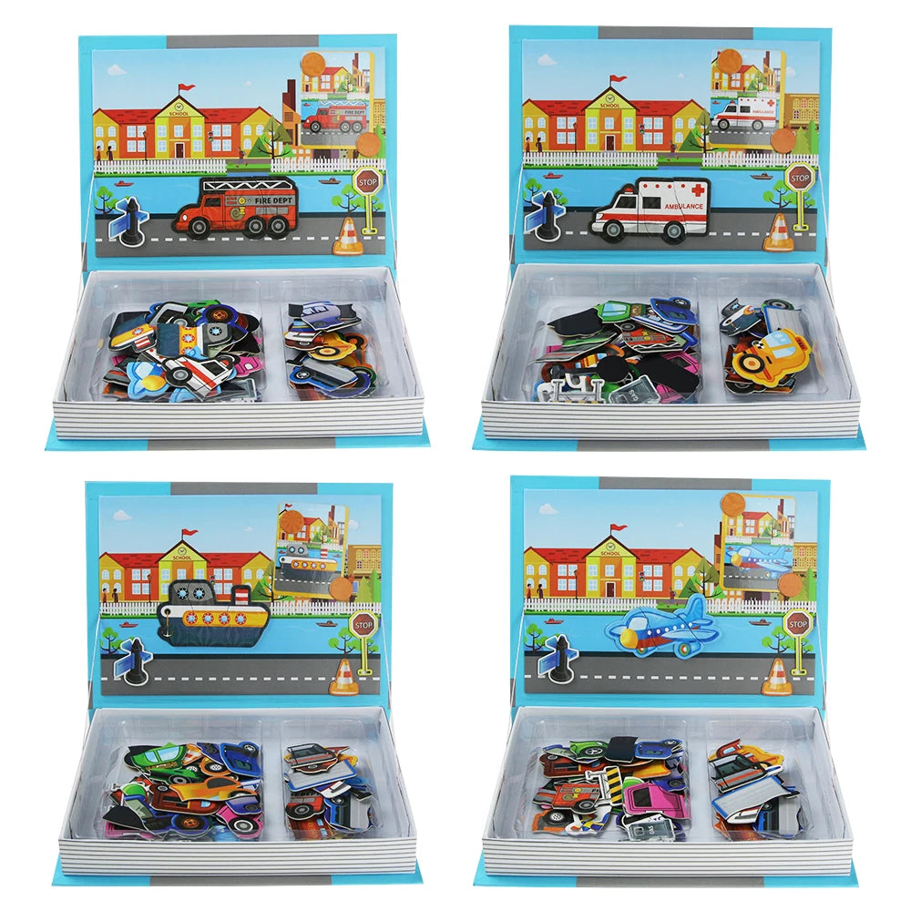 Livre de Puzzle magnétique pour enfants, jouets intelligents 3D, jeux d'entraînement cérébral, jouets éducatifs Montessori, cadeaux pour enfants, jouets de noël