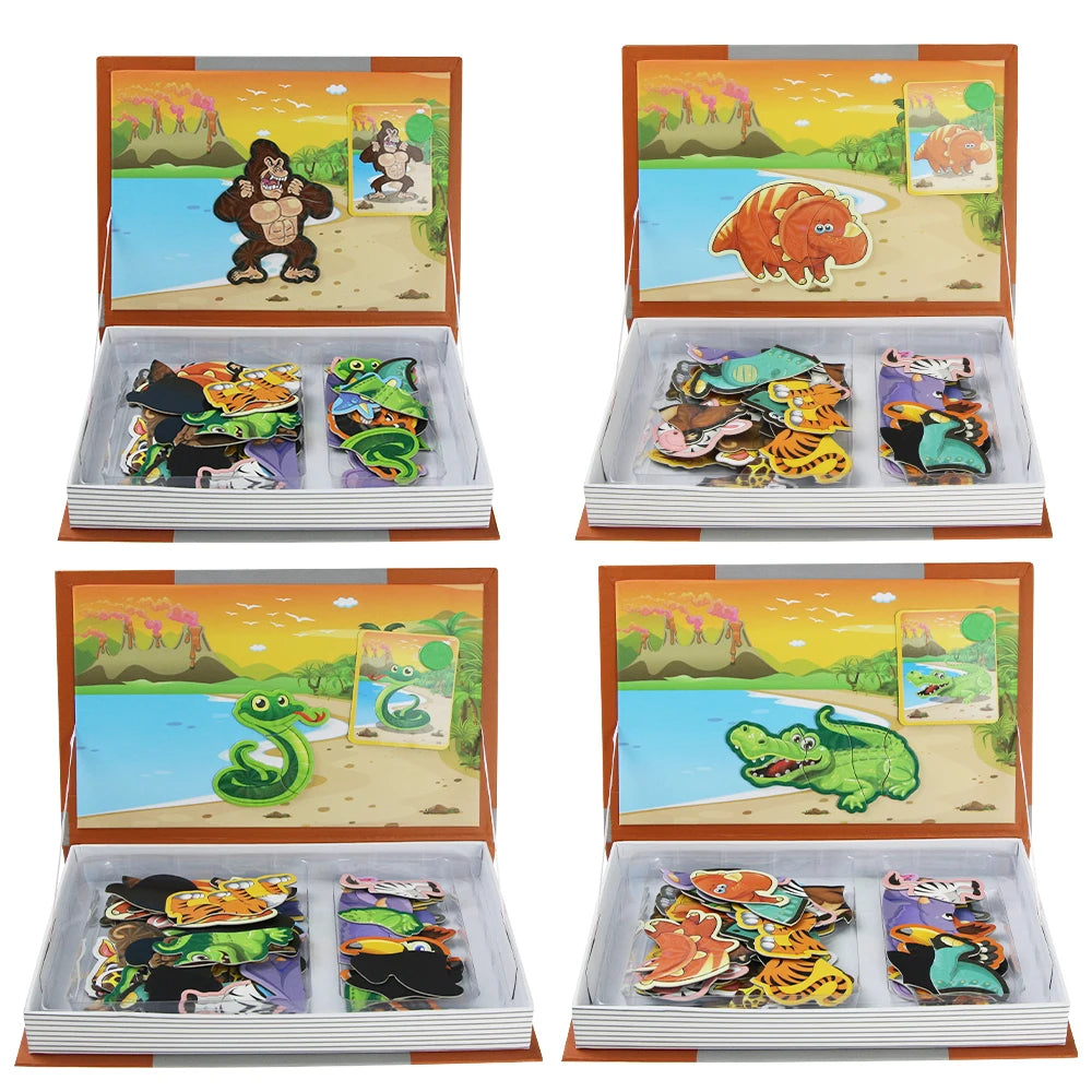 Livre de Puzzle magnétique pour enfants, jouets intelligents 3D, jeux d'entraînement cérébral, jouets éducatifs Montessori, cadeaux pour enfants, jouets de noël