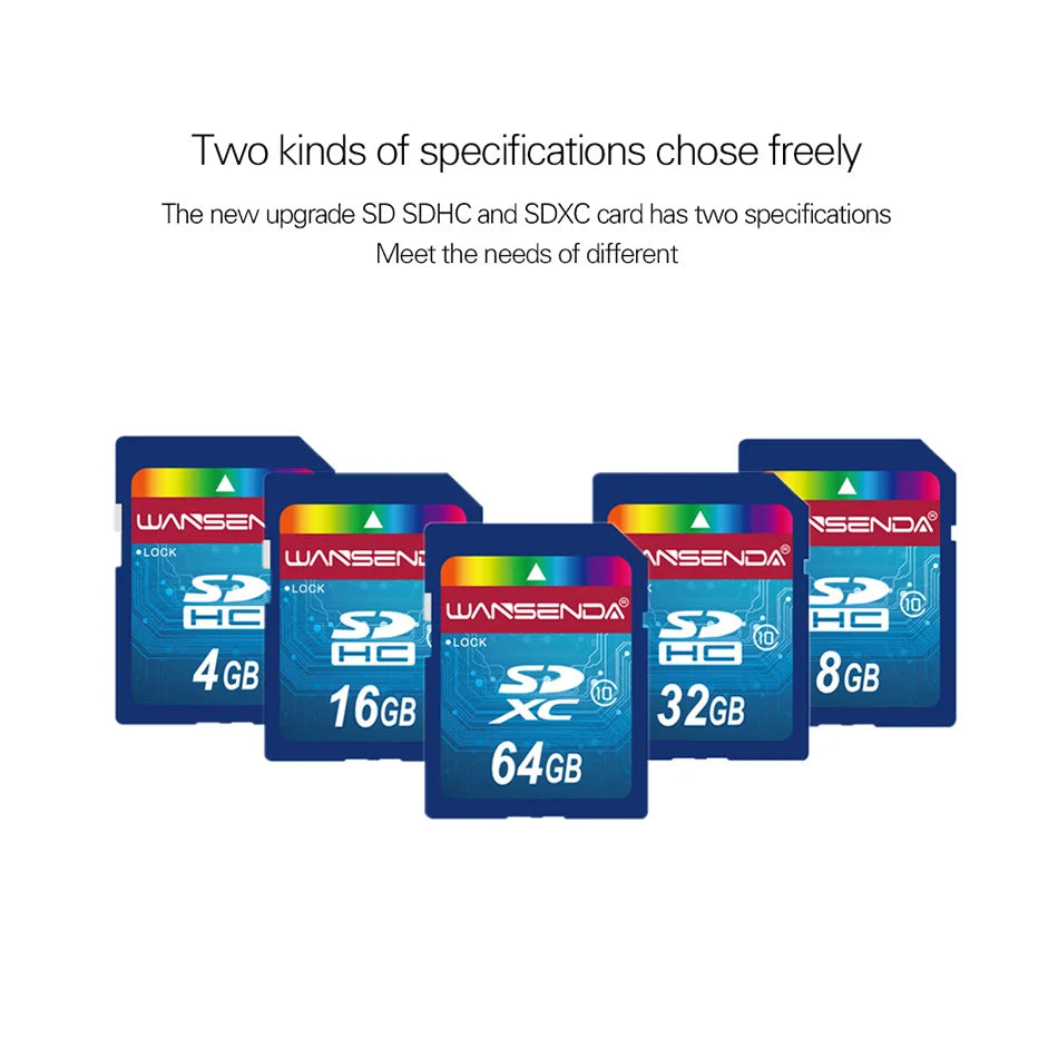 Wansenda – carte SD pleine taille originale, 4 go 8 go 16 go 32 go 64 go, carte mémoire Flash SDHC SDXC pour appareils numériques, stockage de fichiers