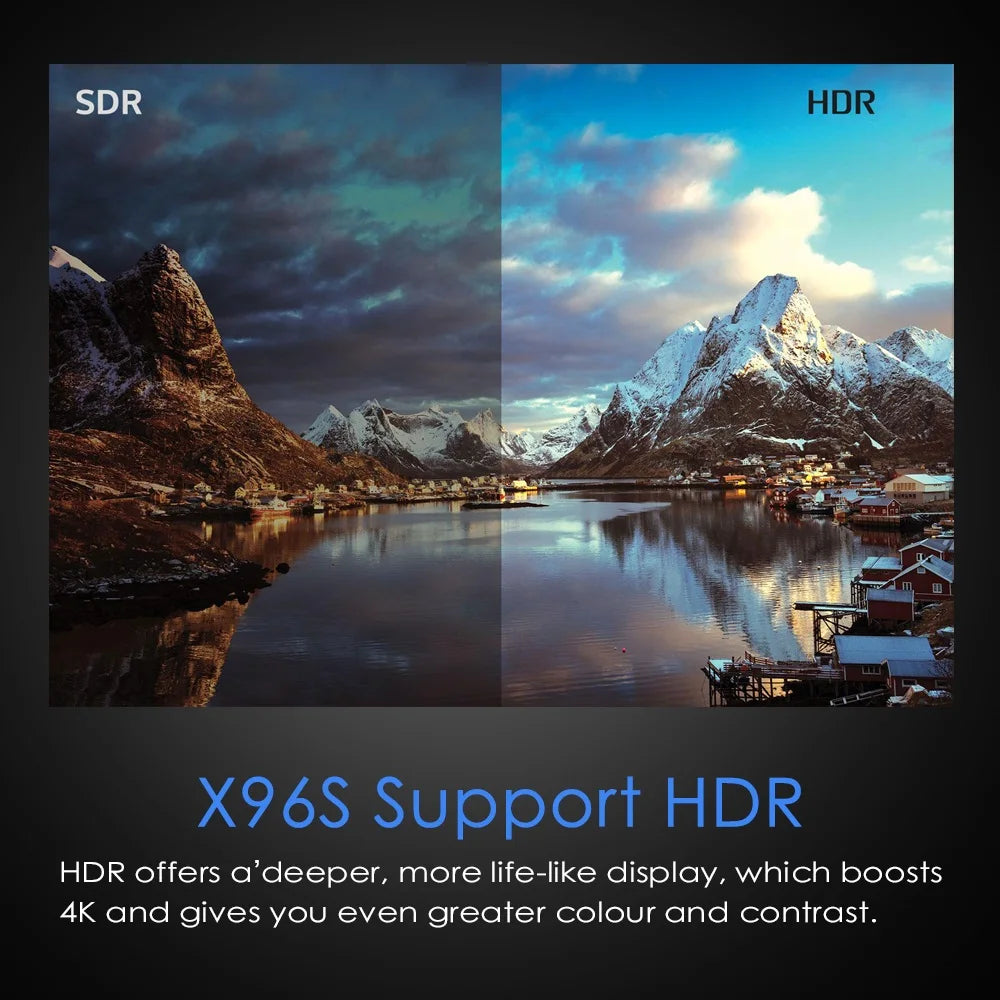 Clé TV X96S 4K, Android 9.0, Amlogic S905Y2 Quad Core, 4 go/32 go, Wifi 2.4/5GHz, bt 4.2, 1080P, H.265, Miracast, Dongle TV