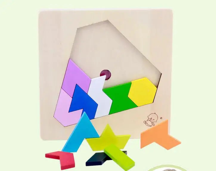 Planche en bois Puzzle enfants éducatif mathématiques Tangram Puzzles jeu jouets pour adultes enfants