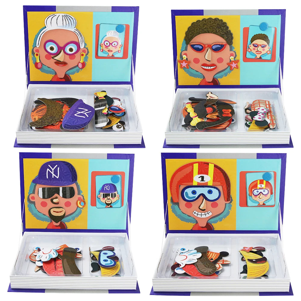 Livre de Puzzle magnétique pour enfants, jouets intelligents 3D, jeux d'entraînement cérébral, jouets éducatifs Montessori, cadeaux pour enfants, jouets de noël