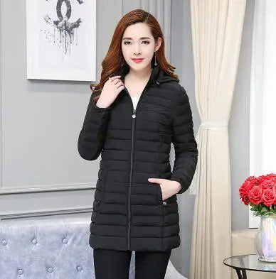Hiver femmes veste détachable manteau à capuche 2025 nouveau coréen épais coton vers le bas Long manteau femmes mince chaud vêtements d'extérieur pour femmes hauts 6XL