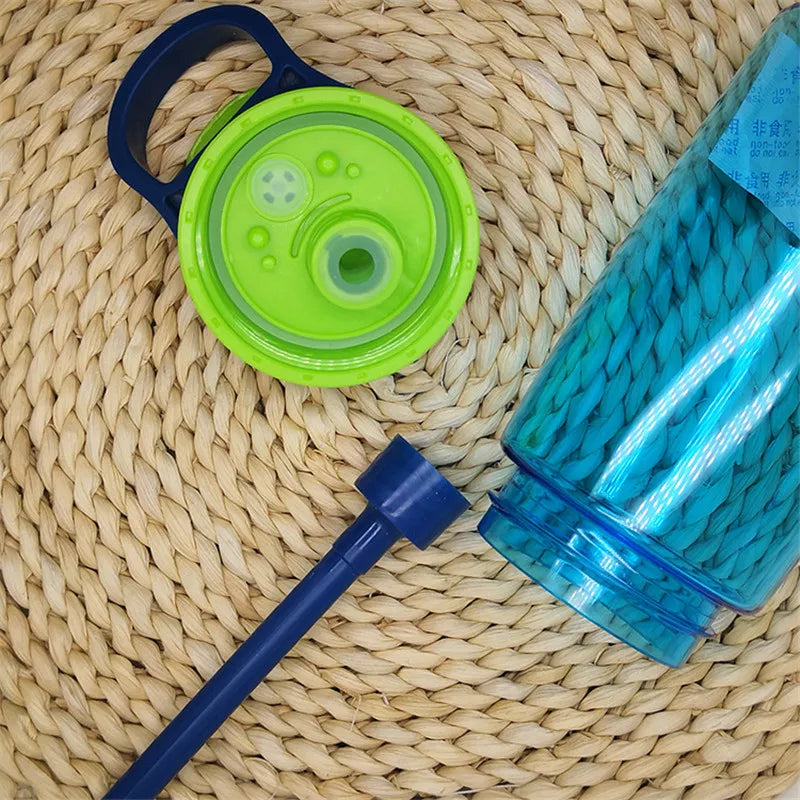 Bouteille d'eau portable avec paille pour enfants, tasse de fitness pour filles, voyage, HI Gym Sports, été, eau froide, jus, 480ml