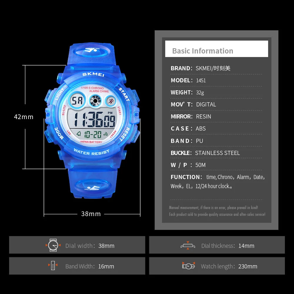 SKMEI – montre de Sport pour enfants, numérique, de luxe, électronique, cadeau pour garçons et filles
