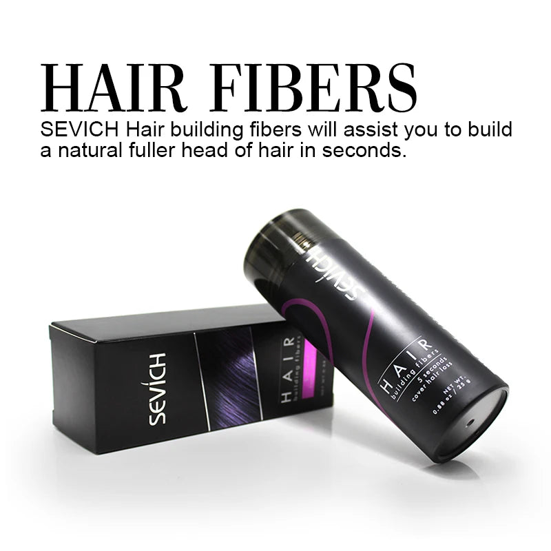 Sevich 25g fibres de renforcement des cheveux poudre produits de perte de cheveux extension chauve épaissir pot de pulvérisation de cheveux kératine