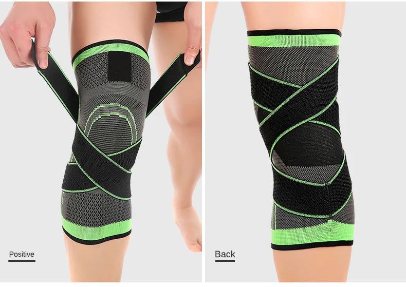 Genouillères de sport en nylon élastique, bandage de soutien, bretelles, manchon de compression, basket-ball, fitness