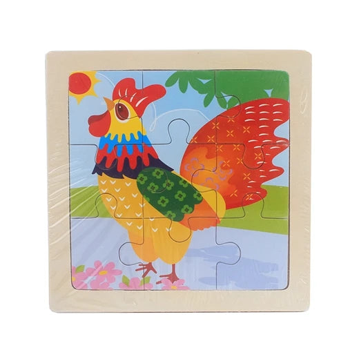 Jouet pour enfants Puzzle en bois petite taille 11*11 cm Puzzle 3D en bois pour enfants bébé dessin animé Animal/puzzle de circulation jouet éducatif