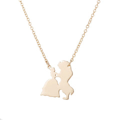 Collier la belle et la bête pour femmes, bijoux de film, pendentif Prince princesse, accessoires pour amoureux, cadeaux, nouvelle collection 2025