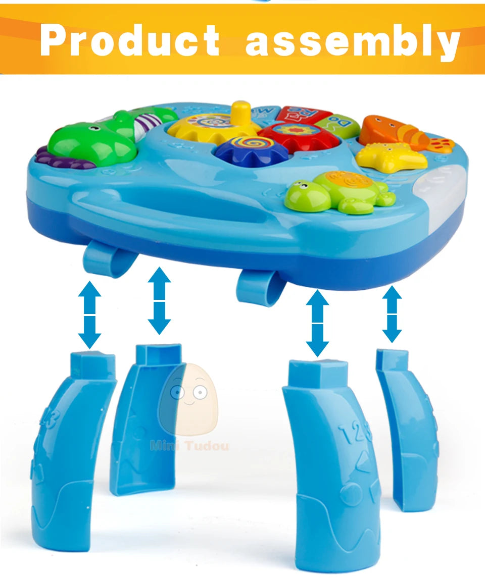 Table musicale jouets pour bébé Machine d'apprentissage jouet éducatif Table d'apprentissage musical jouet Instrument de musique pour enfant en bas âge 6 mois +