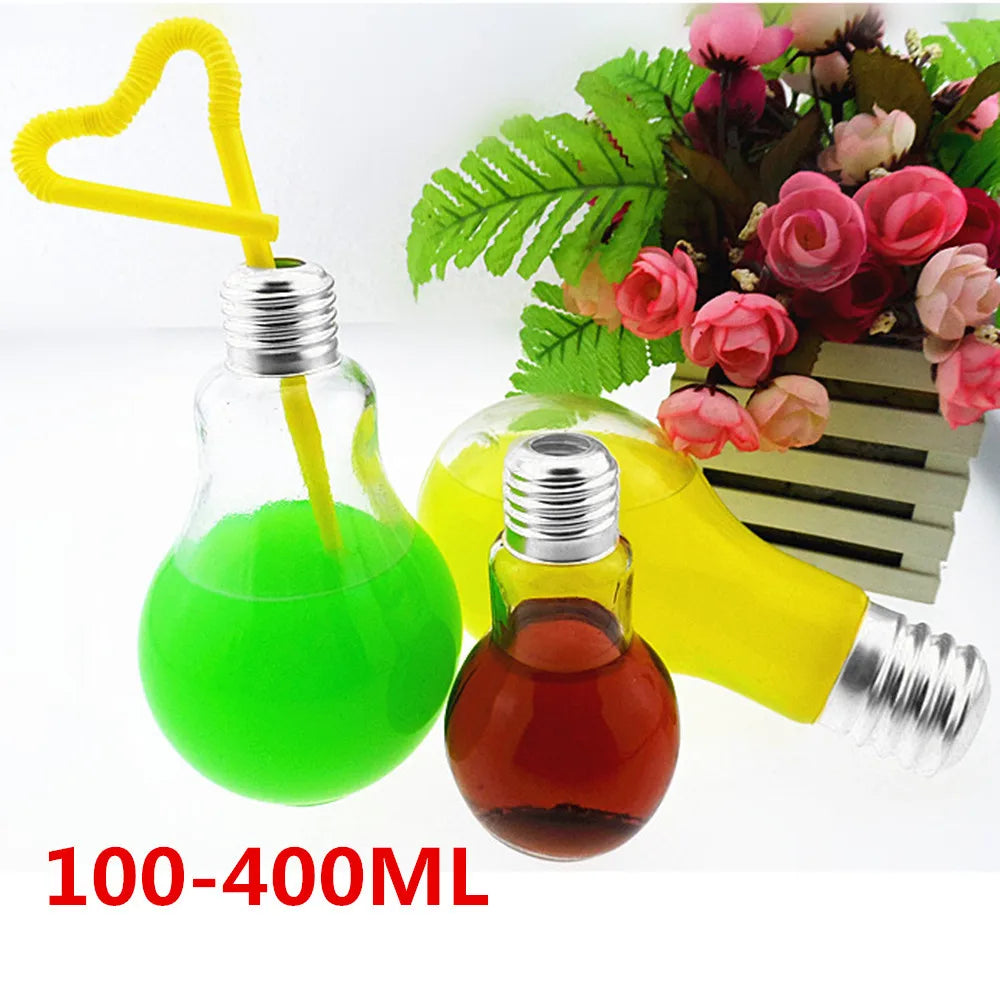Bouteille d'eau créative d'été, petite gourde mignonne, à la mode, ampoule de jus de lait, anti-fuite, bouteilles portables mignonnes