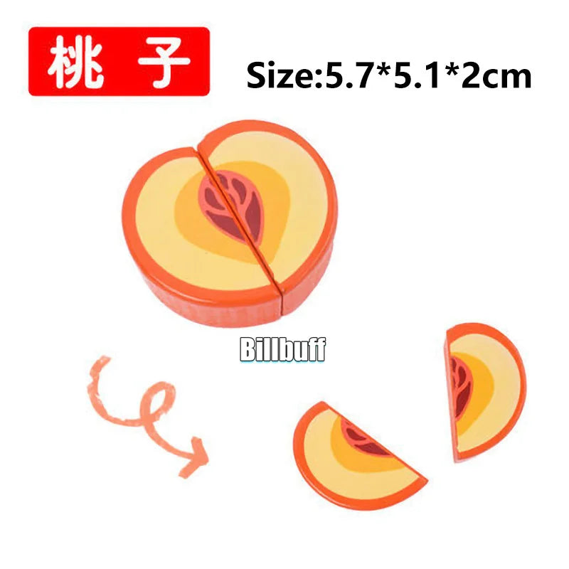 Jouet de Simulation 3D en bois Montessori, coupe magnétique de fruits, banane, citrons, modèle de cuisine, jouets éducatifs précoces, cadeau pour enfants