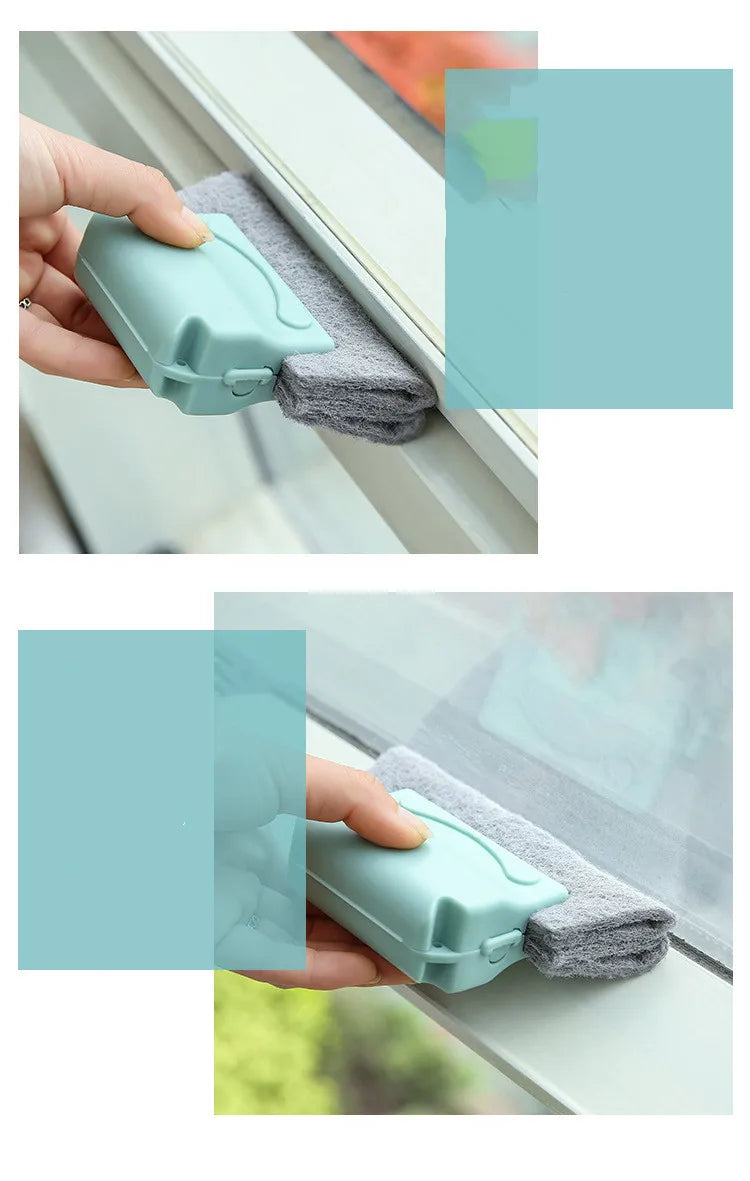 Brosse de nettoyage de rainure, chiffon de fenêtre créatif, brosse de nettoyage de fentes de fenêtre, outil de nettoyage de fentes de fenêtre