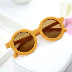Lunettes de soleil pour enfants, rétro, couleur unie, résistantes aux ultraviolets, rondes, pratiques, vente en gros