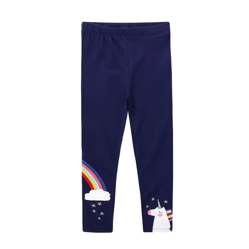 Girls' Leggings 100% Cotton Girl's Pants Girls' Skinny Pants Cartoon Print Pattern Children's Leggings Pants KF083