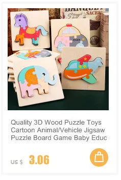Puzzle en bois de petite taille, jouets Montessori pour bébé, jeu de société 3D, jouets éducatifs, cadeau pour enfants, 9 pièces