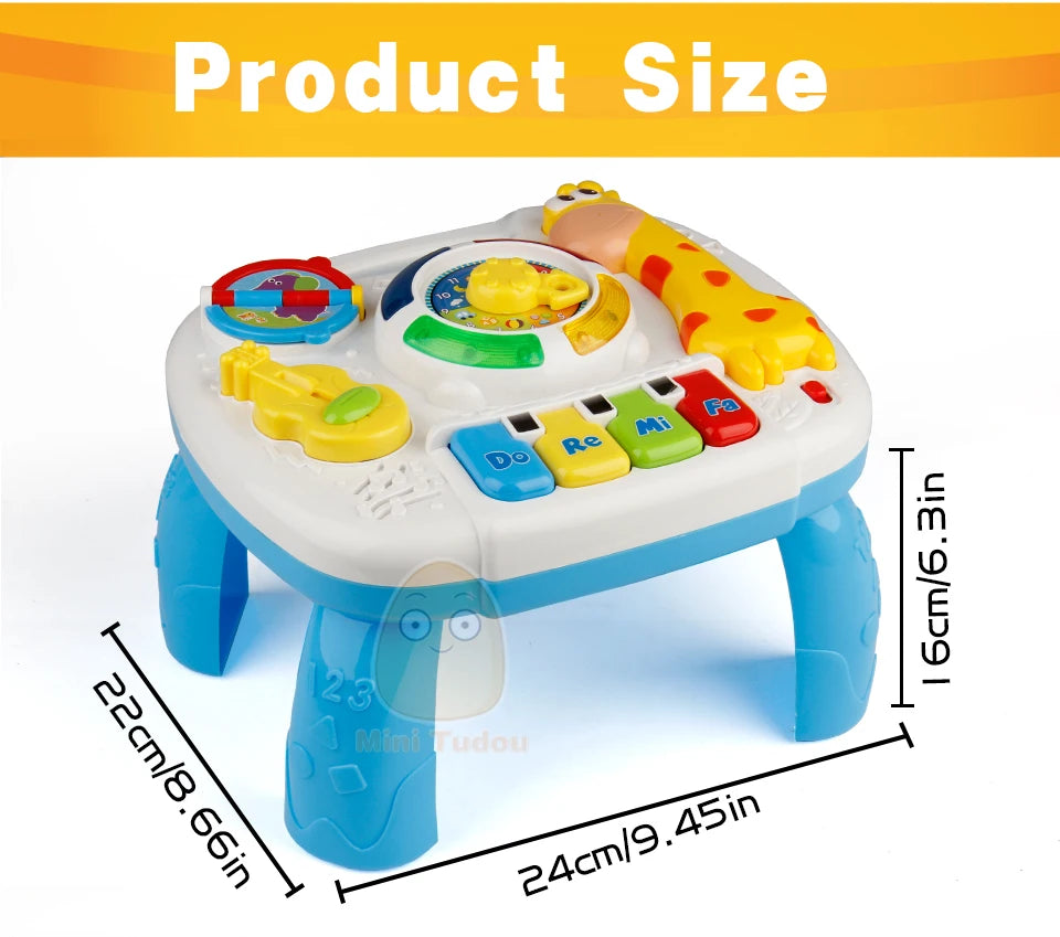 Table musicale jouets pour bébé Machine d'apprentissage jouet éducatif Table d'apprentissage musical jouet Instrument de musique pour enfant en bas âge 6 mois +