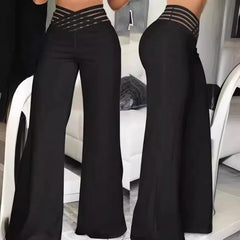 Boutique Wholesale 2024 Summer New Fashionable Temperament Commuting High Waist Casual Wide Leg Women's Pants