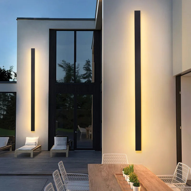 LED étanche longue applique murale ip65 éclairage extérieur jardin maison de campagne balcon lumière mur intérieur chambre salon lumière