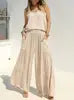 Boutique Wholesale 2024 Summer New Fashionable Solid Color Casual Loose Wide Leg Women's Pants